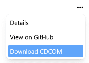 Download CDCOM button in Component Explorer