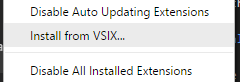 Install from VSIX