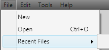 Recent files menu